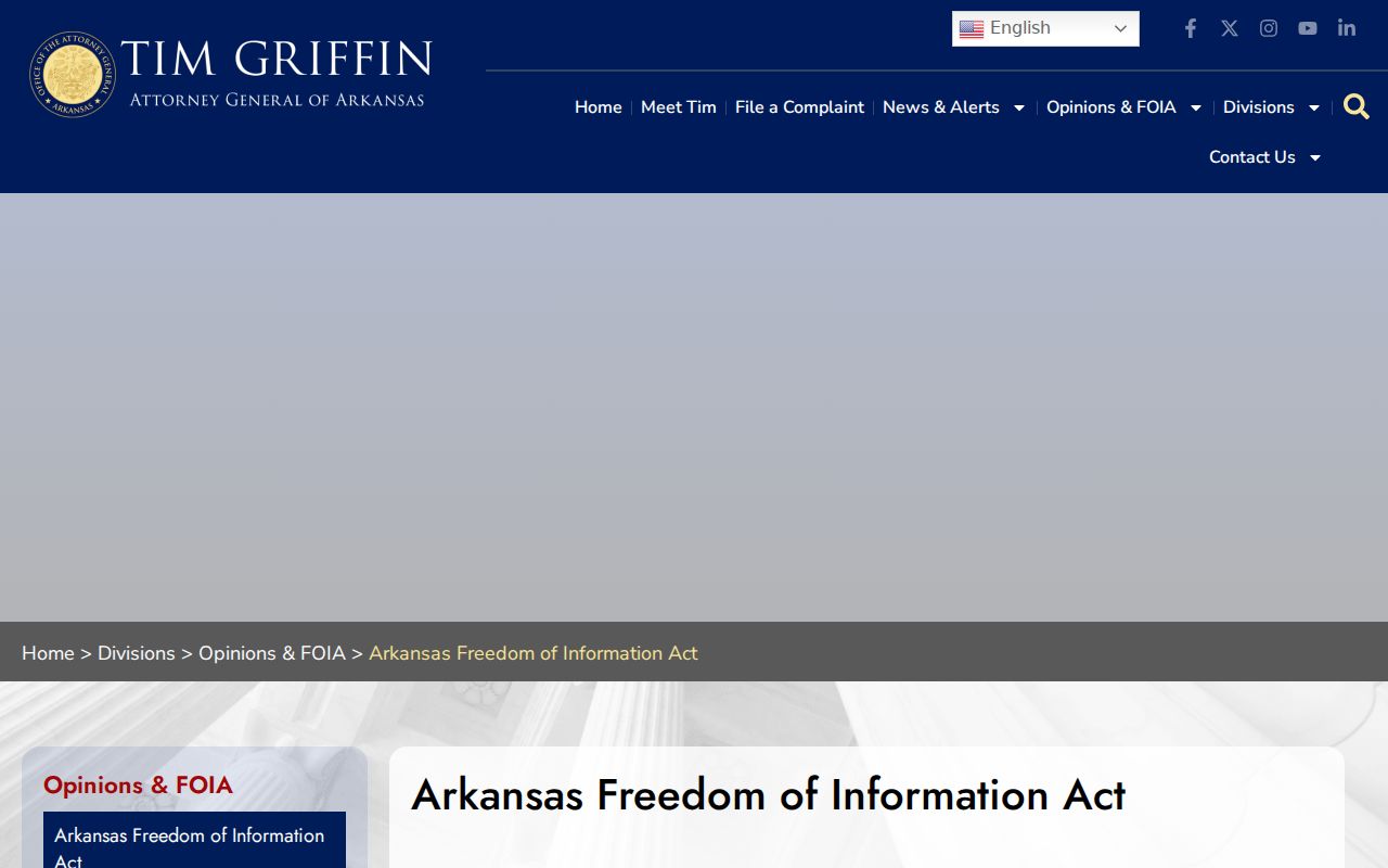 North Little Rock residents directory Arkansas FOIA records guidance