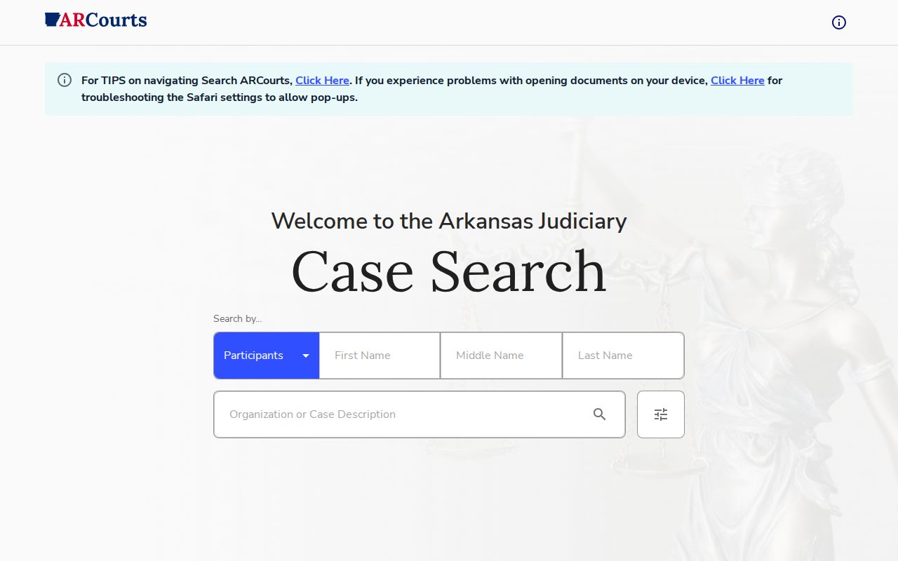 North Little Rock resident lookup through Arkansas statewide court case search